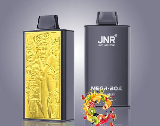 JNR Mega Box 25000 Puffs Disposable Vape UK, with Black Colour having Mixed Berries Flavour.
