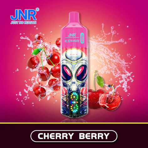 JNR Alien Max 18000 Puffs Disposable vape UK, with Pink colour and having Cherry Berry flavour.