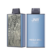 JNR Mega Box 25000 Puffs Disposable Vape UK, with Dark Blue Colour having Blue Razz Cherry Flavour.