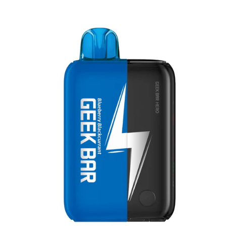 Geek Bar Hero 20000 Rechargeable Disposable Vape UK, with Blue colour and having Blueberry Blackcurrant Flavour.