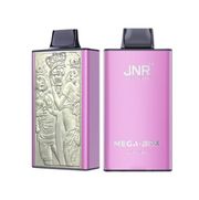 JNR Mega Box 25000 Puffs Disposable Vape UK, with Pink Colour having Juicy Peach  Flavour.