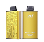 JNR Mega Box 25000 Puffs Disposable Vape UK, with Yellow Colour having Strawberry Banana Flavour.